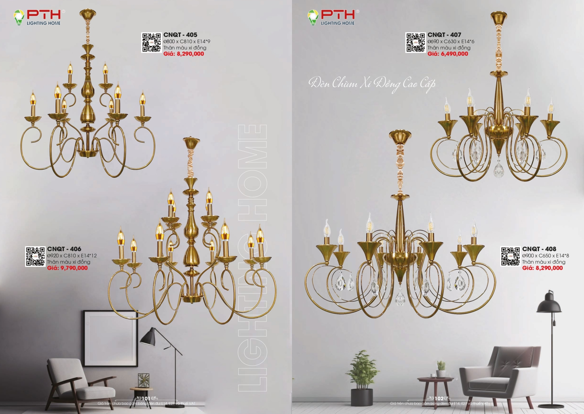 Bảng giá đèn trang trí PTH Lighting Home 2026